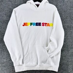 Jeffree Star Hoodie Rainbow Embroidered White 2X Y2K Alt Emo Scene